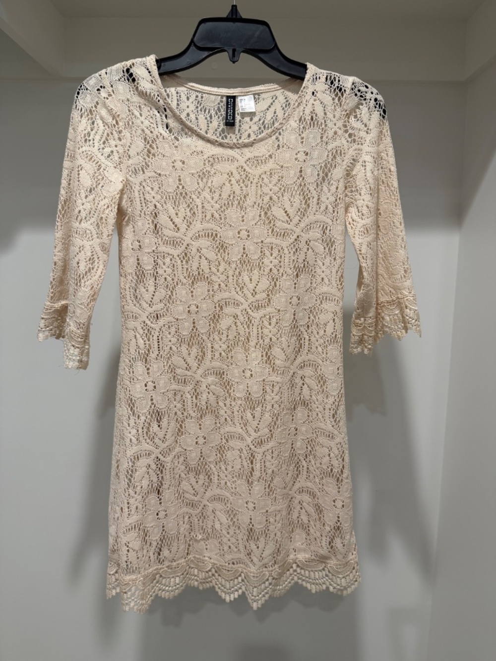 H&M Divided Cream Lace Dress with Built-In Slip | Size US 2 | Feminine Boho Chic